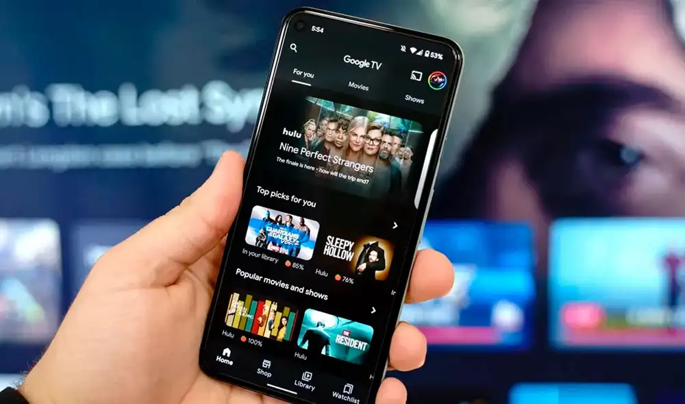 Así luce la app de Google TV en un teléfono Android. Foto: AndroidPhoria