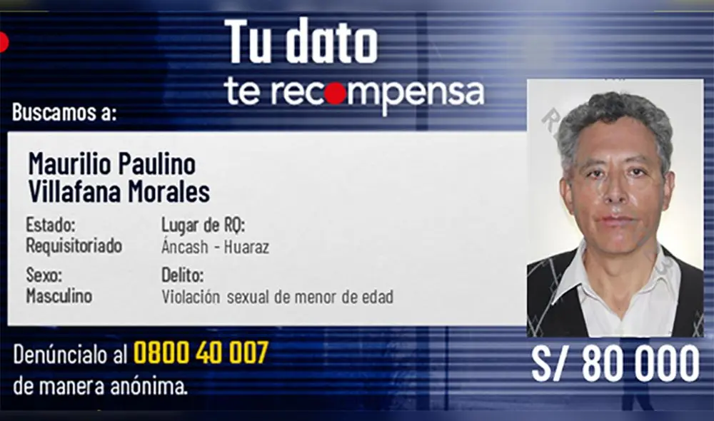 Maurilio Villafana ahora es intensamente buscado por la Policía. Foto: Mininter