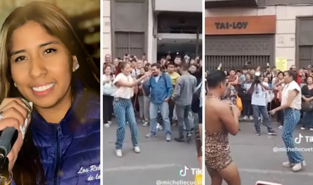 Azucena Calvay ofreció show en el centro de Lima. Foto: Instagram/Azucena Calvay/TikTok