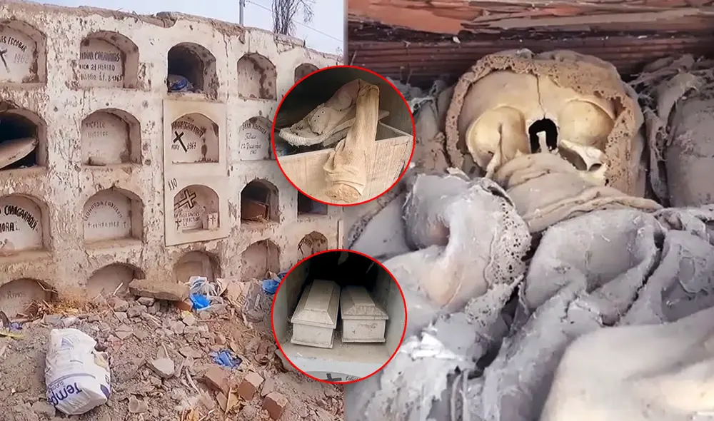En el cementerio de Pativilca se pueden encontrar lápidas abiertas y hasta restos humanos. Foto: composición LR/MarkoTk/YouTube