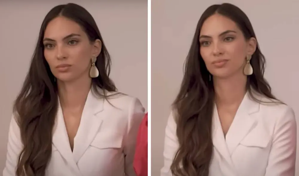 Natalie Vértiz generó comentarios sobre sus expresiones faciales en la etapa de entrevistas con el jurado del Miss Perú. Foto: composición LR/YouTube/Miss Perú Natalie Vértiz generó comentarios sobre sus expresiones faciales en la etapa de entrevistas con el jurado del Miss Perú. Foto: composición LR/YouTube/Miss Perú