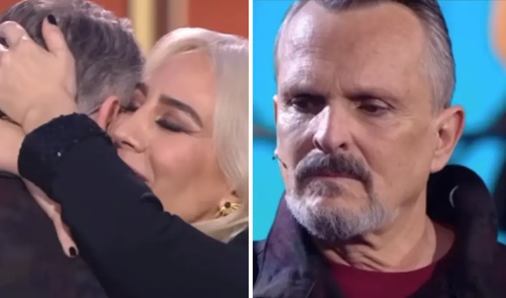Miguel Bosé y Mónica protagonizaron una emotiva escena en el reality de canto. Foto: Composición LR/ Miguel Bosé / Instagram