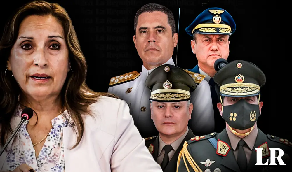 Dina Boluarte se reunió este lunes con los miembros del Comando Conjunto. Foto: composición de Fabrizio Oviedo/La República