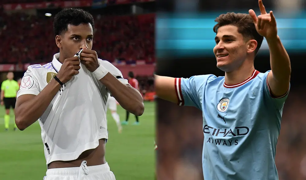 Rodrygo y Julián Álvarez intentarán ser protagonistas en Madrid. Foto: composición LR/AFP Rodrygo y Julián Álvarez intentarán ser protagonistas en Madrid. Foto: composición LR/AFP