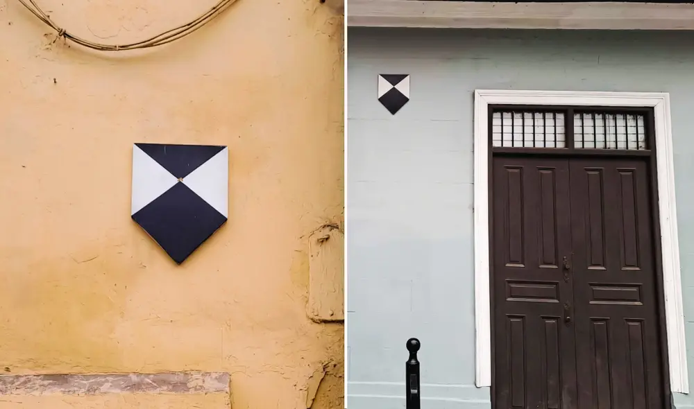 Pentágonos blancos y negros adornan las fachadas de diversos inmuebles en el Centro Histórico de Lima. Cumplen un rol fundamental. Foto: composición LR/Francisco Claros