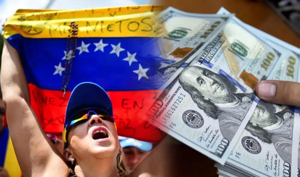 Miles de venezolanos exigen el aumento del salario mínimo. foto: composición LR/AFP/Andina