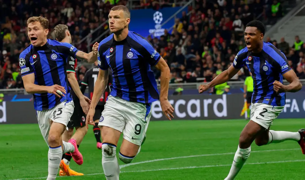 Inter marcó dos goles en menos de tres minutos contra AC Milan por Champions League. Foto: EFE