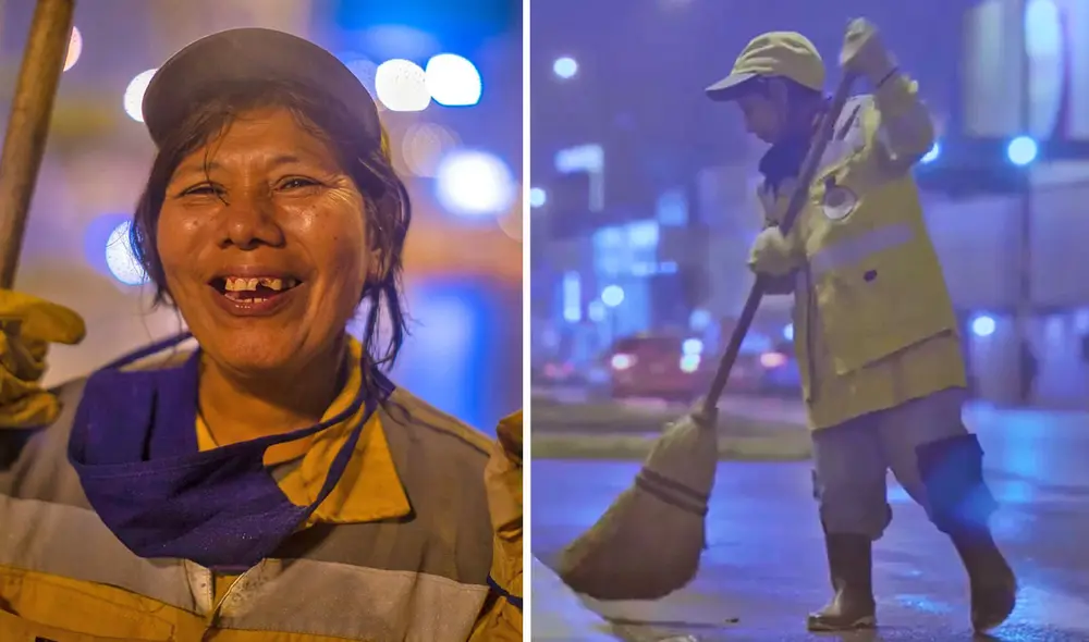 Nancy Huamán es una barrendera que con mucho esfuerzo ayuda a su hija a pagar la universidad. Foto: composición LR/Volver/Facebook