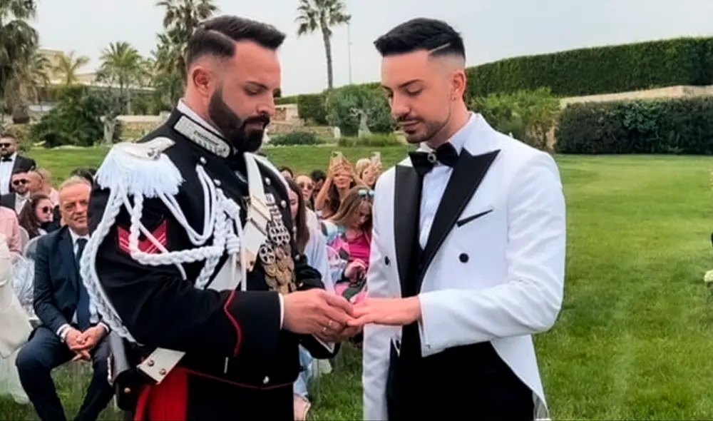La boda de Giuseppe Pezzuto y Angelo Orlando marcó la historia de Italia. Foto: Clarín La boda de Giuseppe Pezzuto y Angelo Orlando marcó la historia de Italia. Foto: Clarín
