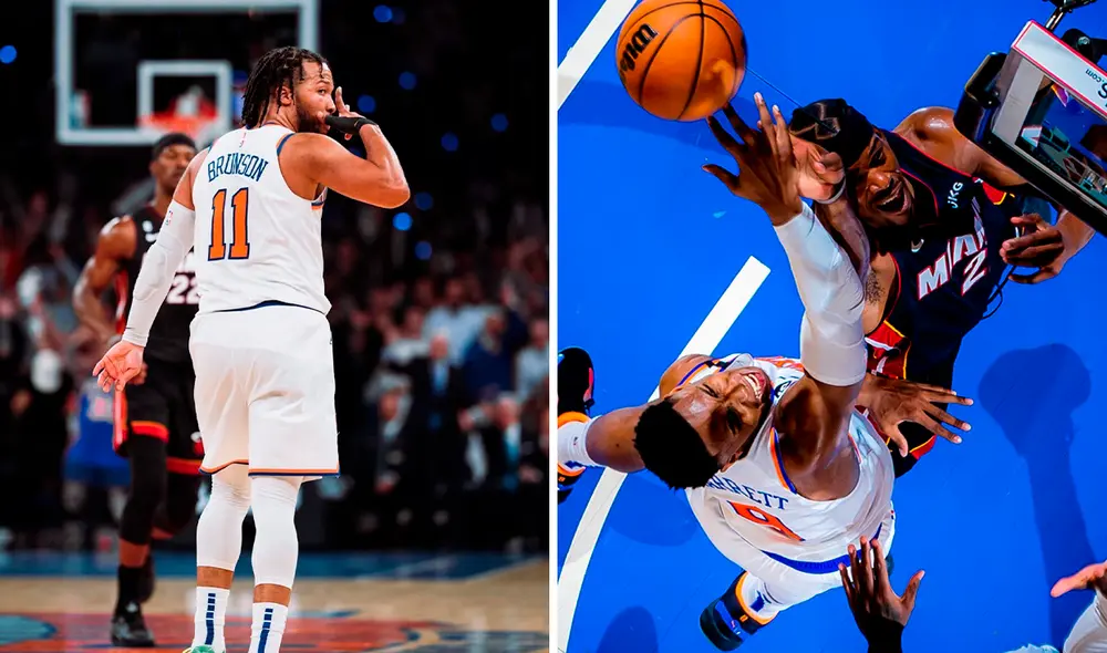 Victoria de los Knicks y se mantienen con vida en la serie ante los Miami Heat. Foto: Composición LR/nyknicks