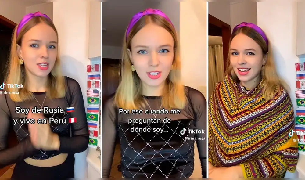 Influencer postea contenido con temática de nuestro país. Foto: captura de irina.rusa/Tiktok