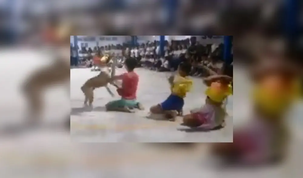 Mascota trató de jugar con su dueño mientras danzaba. Foto: Loreto Iquitos Noticias