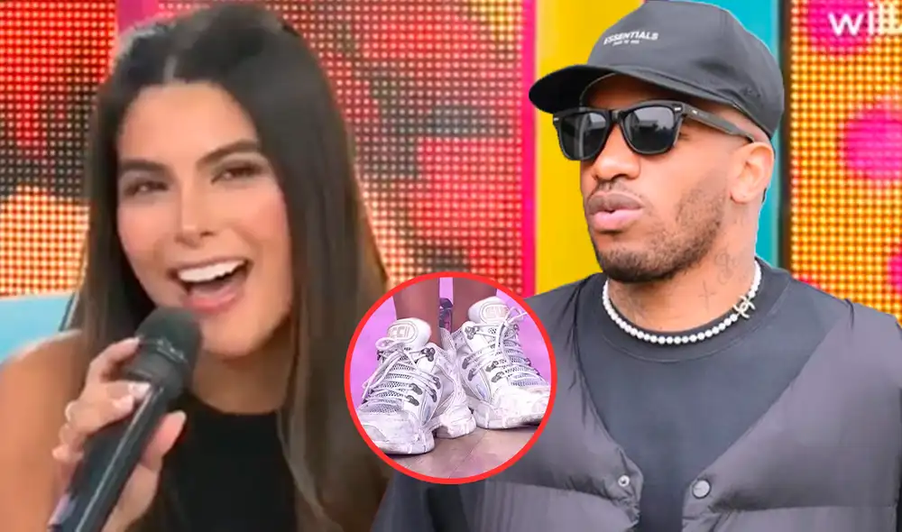 Ivana Yturbe reveló que las zapatilla Gucci tienen un valor de 1.500 dólares. Foto: composición/captura Willax/Jefferson Farfán/Instagram - Video: Amor y fuego
