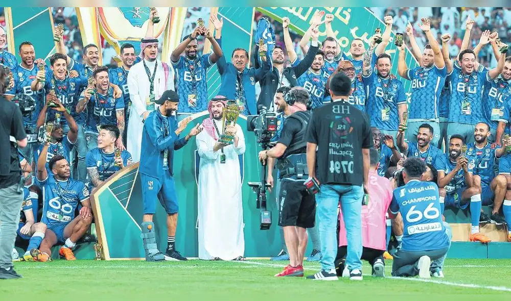 Un título más. La celebración del Al Hilal tras angustiante disparos desde los doce pasos. Foto: difusión Un título más. La celebración del Al Hilal tras angustiante disparos desde los doce pasos. Foto: difusión