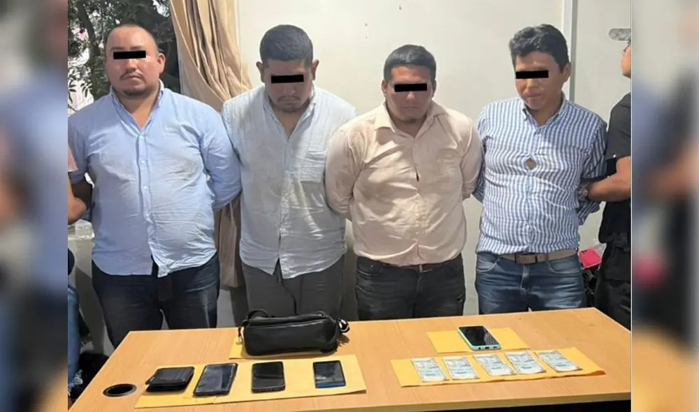 Los sujetos se desplazaban en el vehículo con placa de rodaje T4H- 459. Foto: PNP