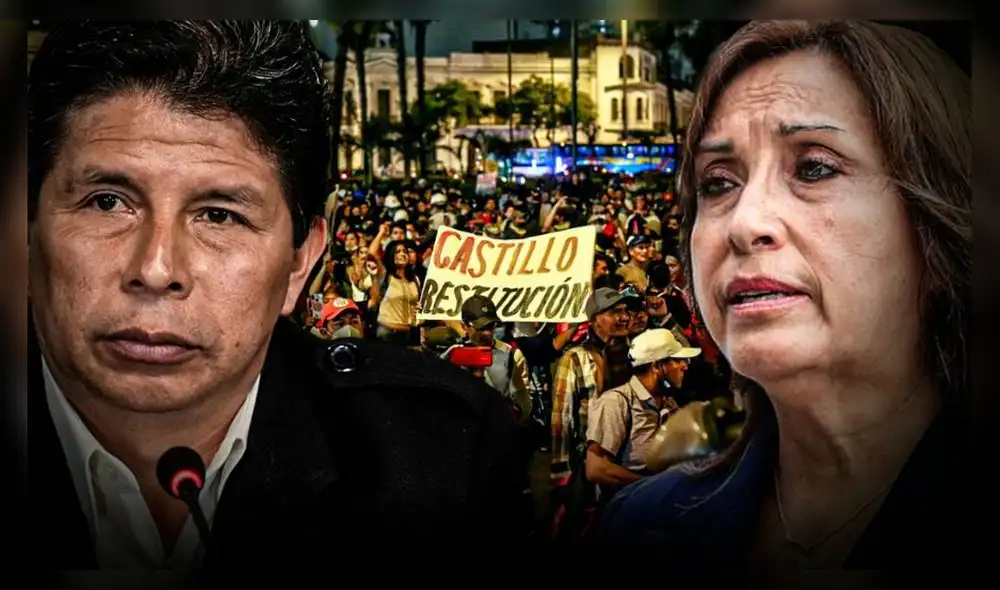 Dina Boluarte viene culpando a Pedro Castillo de las muertes en las protestas. Foto: composición LR/Presidencia/Infobae