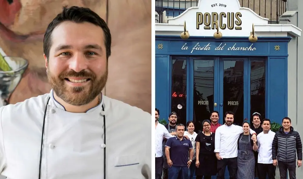 Giacomo Bocchio hace gala de los beneficio de la carne del cerdo en su restaurante. Foto: composición LR/Perú Trail