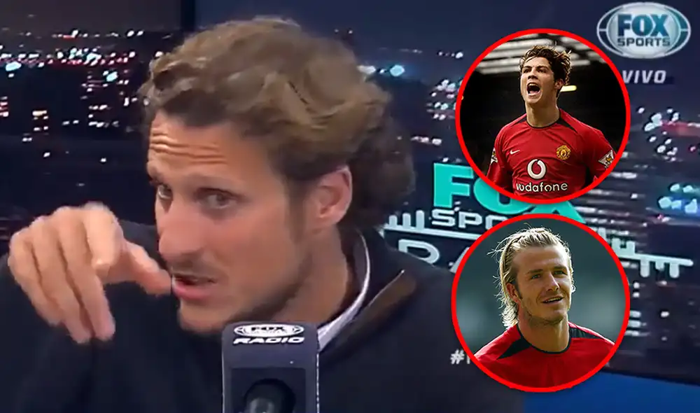 Diego Forlán militó en el Manchester United entre el 2002 y 2004. Foto: composición LR/captura de AFP - Video: Fox Sports