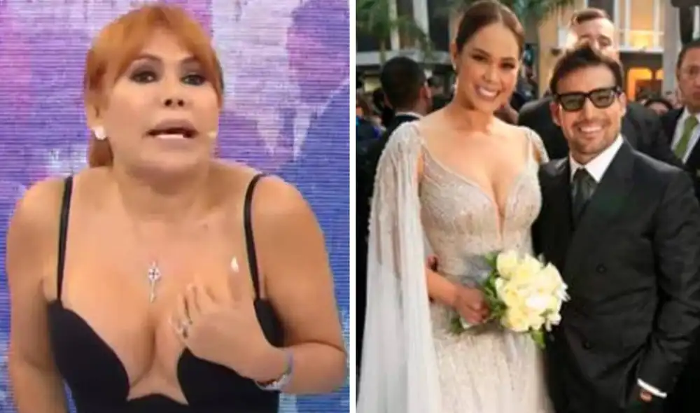 Magaly Medina habló sobre la boda de Karen y Ezio. Foto: captura de ATV/Instagram Magaly Medina habló sobre la boda de Karen y Ezio. Foto: captura de ATV/Instagram