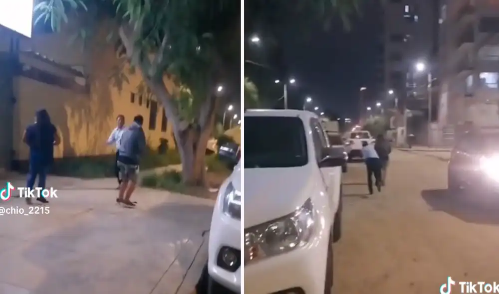 Al verlo salir de la comisaría, el padre se sacó el cinturón y empezó a corretearlo. Foto: Composición de LR/TikTok/@Chio_2215 Al verlo salir de la comisaría, el padre se sacó el cinturón y empezó a corretearlo. Foto: Composición de LR/TikTok/@Chio_2215