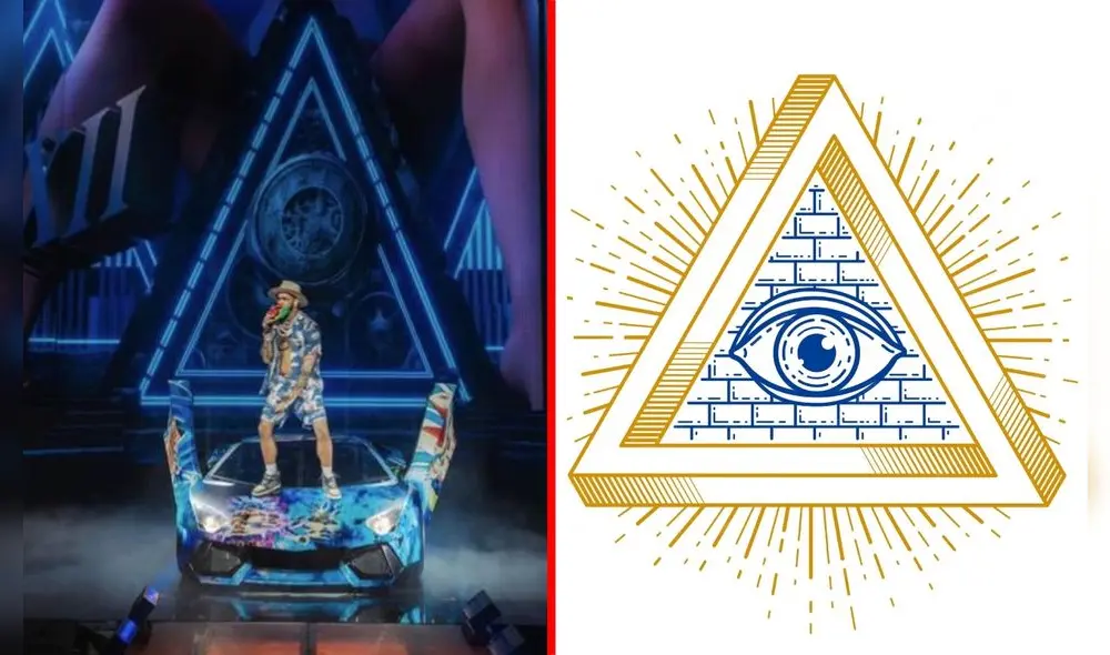 Esta es la explicación por la que Anuel AA muestra un triángulo con un ojo en sus conciertos y canciones. Foto: composición LR/captura de Instagram/Freepik
