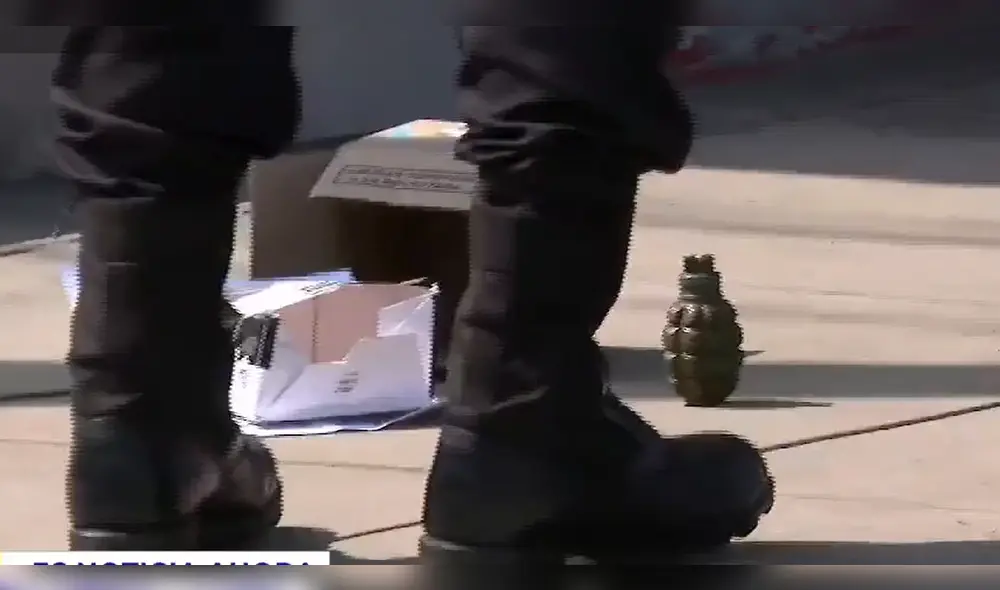 La granada fue recuperada y desactivada a tiempo. Foto: captura Latina