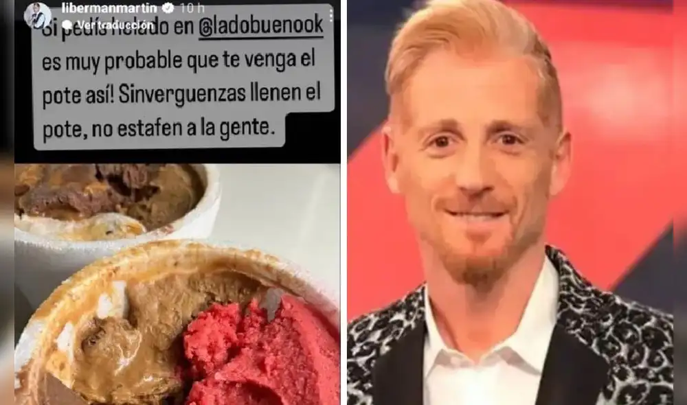 Esto se dijeron Martín Liberman y la heladería Lado Bueno por el reclamo que hizo el periodista argentino. Foto: composición LR/captura de Instagram/Cucinare