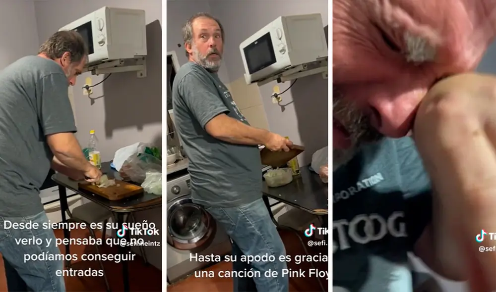 Su sueño más grande era ver a Pink Floyd y su hija se lo cumplió. Foto: composición LR/captura/@sefi_heintz/TikTok