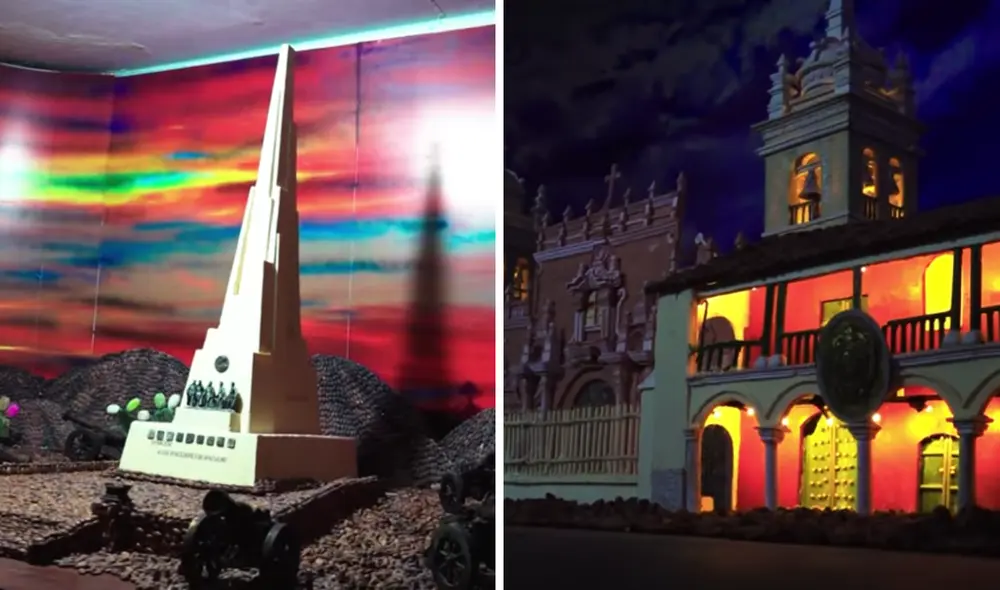 El artista Néstor Jerí Pillpe es el encargado de realizar las piezas artísticas de chocolate. Foto: composición LR/captura de video/Municipalidad Provincial de Huamanga/Facebook. VIDEO: Municipalidad Provincial de Huamanga/Facebook