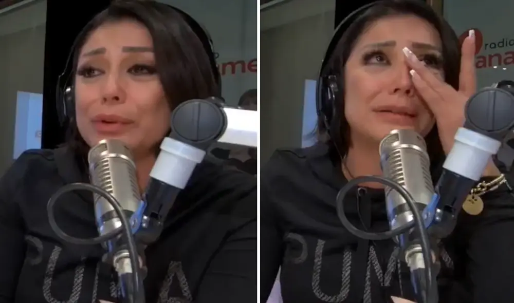 Karla Tarazona recibió la sorpresa del cantante Álvaro Rod y tras ello, derramó algunas lágrimas. Foto: composición LR/Facebook/Radio Panamericana - Video: Facebook/Radio Panamericana