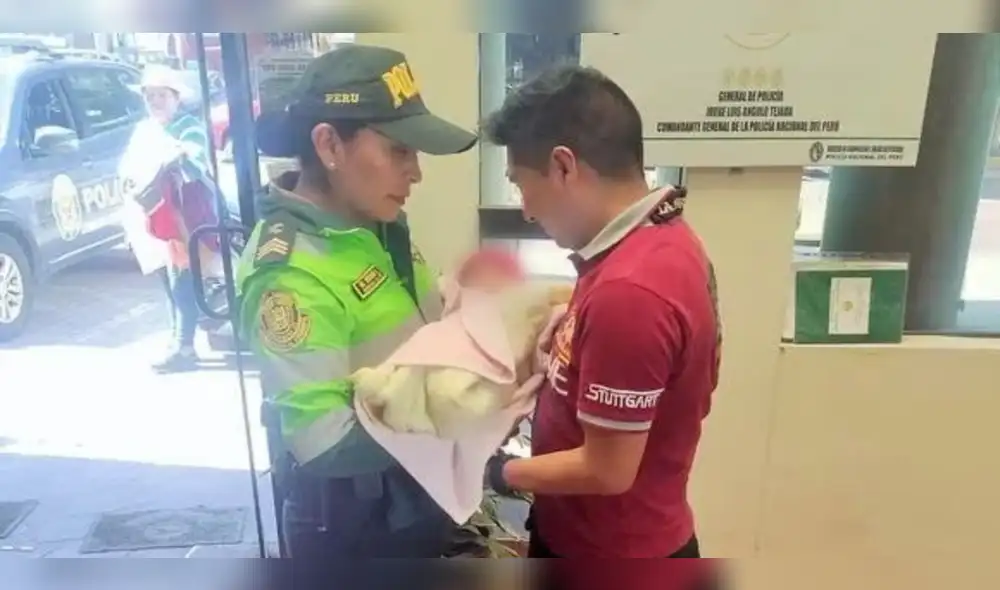 Bebé fue entregada a su progenitor. Foto: Radio Melodía