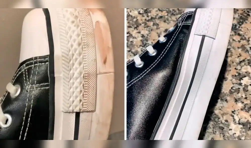 Descubre cómo recuperar lo blanco de tus zapatillas. Foto: composición LR/Tiktok