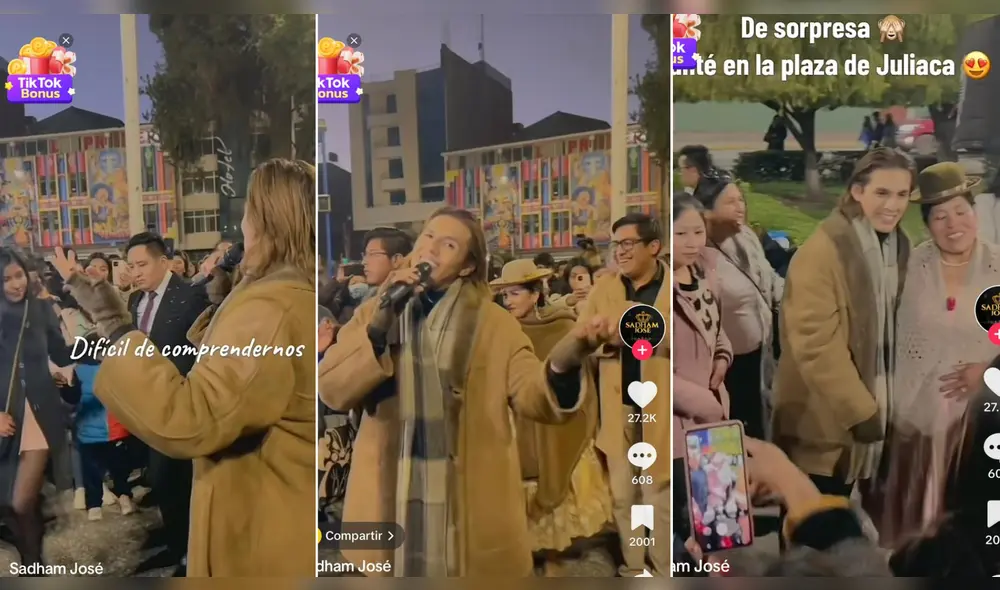 El joven intérprete se hizo viral en TikTok tras cantar en Juliaca. Foto: Sadham José/TikTok.