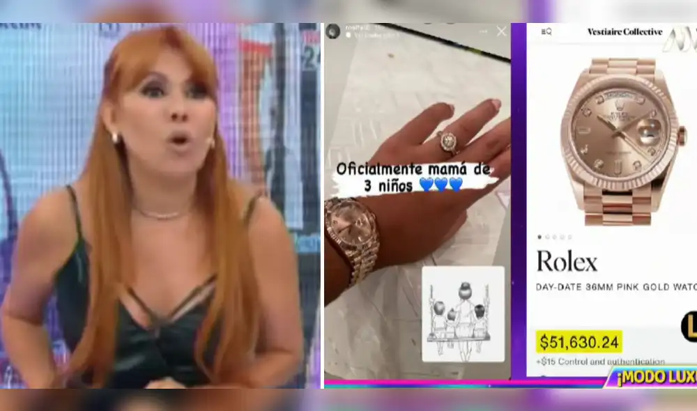Rosa Fuentes lució lujoso reloj en la revelación de sexo de su bebé. Foto: captura de ATV - Video: ATV Rosa Fuentes lució lujoso reloj en la revelación de sexo de su bebé. Foto: captura de ATV - Video: ATV