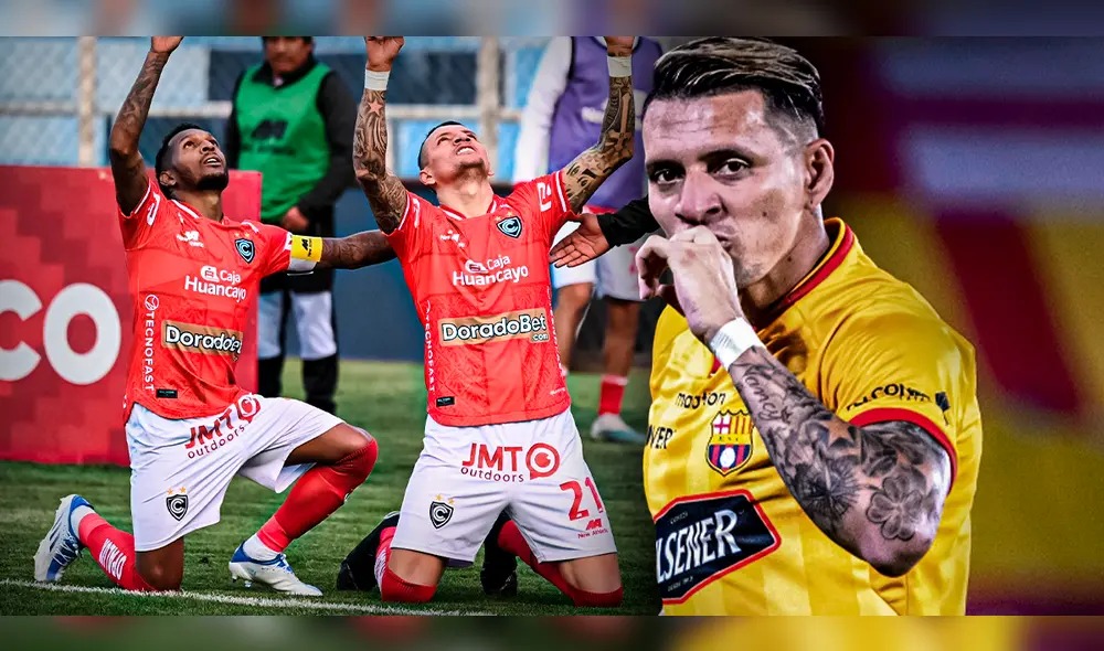 Carlos Garcés es el máximo goleador de la Liga 1 con 11 goles. Foto: Composición LR / Cienciano / Barcelona