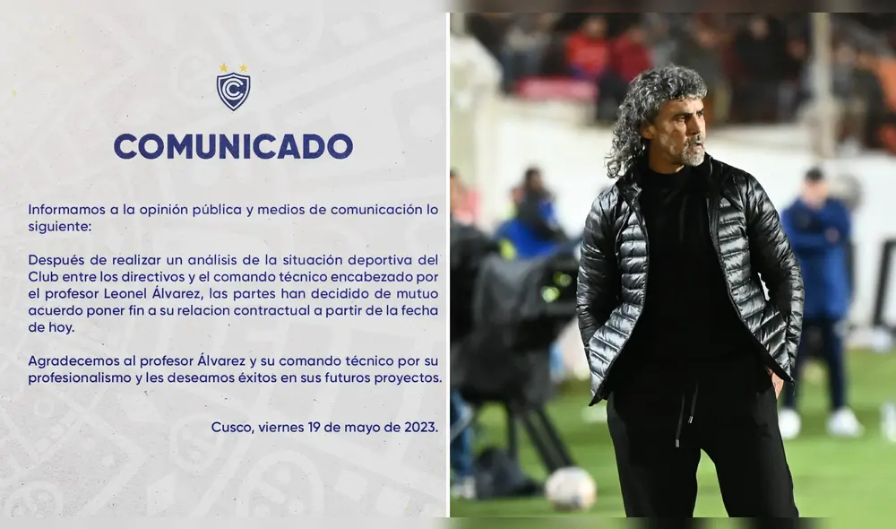 Se termina relación contractual entre club Cienciano y Leonel Álvarez. Foto: composición LR/Cienciano.
