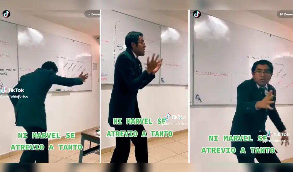 Muchos usuarios felicitaron el gran entusiasmo del maestro por dictar su clase. Foto: Composición de LR/TikTok/@Profehistorico