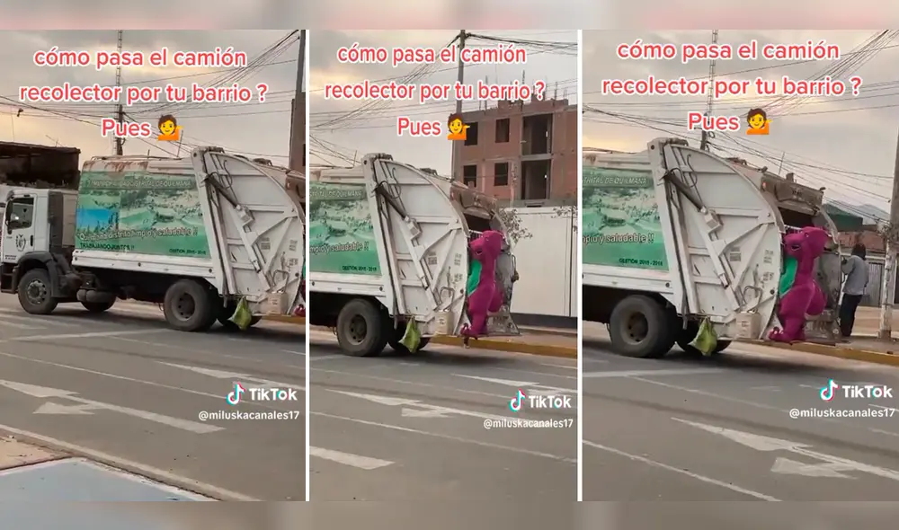 Barney ganándose la vida en un trabajo honesto, comentaron usuarios en la publicación. Foto: Composición de LR/TikTok/@Miluskacanales17 Barney ganándose la vida en un trabajo honesto, comentaron usuarios en la publicación. Foto: Composición de LR/TikTok/@Miluskacanales17