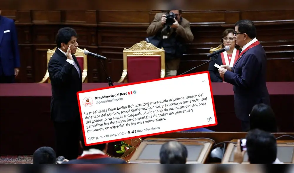 Durante su discurso de juramentación, Josué Gutiérrez le pidió a Dina Boluarte redefinir el rumbo de los derechos humanos. Foto: composición LR/Marco Cotrina/Twitter Durante su discurso de juramentación, Josué Gutiérrez le pidió a Dina Boluarte redefinir el rumbo de los derechos humanos. Foto: composición LR/Marco Cotrina/Twitter
