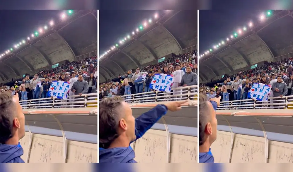 Pablo Lavandeira regalándole su camiseta a niña hincha de Alianza Lima. Foto: composición/captura Twitter Alianza Lima