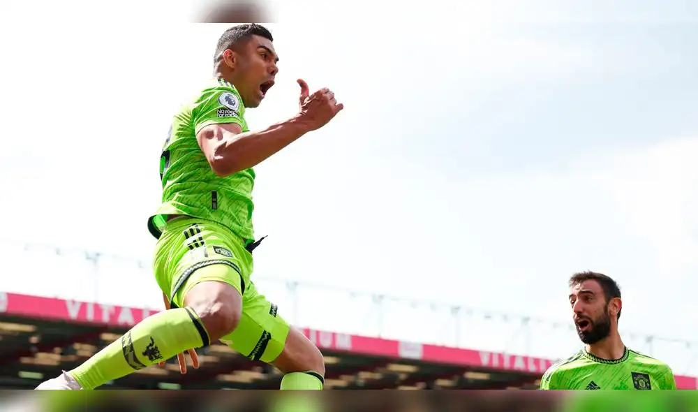 Casemiro anotó el gol del triunfo para el Manchester United por la penúltima fecha de la Premier League. Foto: AFP Casemiro anotó el gol del triunfo para el Manchester United por la penúltima fecha de la Premier League. Foto: AFP