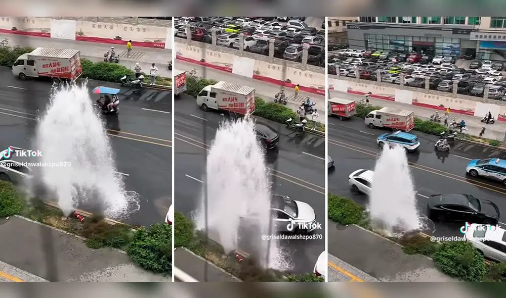 Los conductores formaron fila para darle un buen baño a sus autos. Foto: composición LR/TikTok/@GriseldaWalshzpo870 Los conductores formaron fila para darle un buen baño a sus autos. Foto: composición LR/TikTok/@GriseldaWalshzpo870
