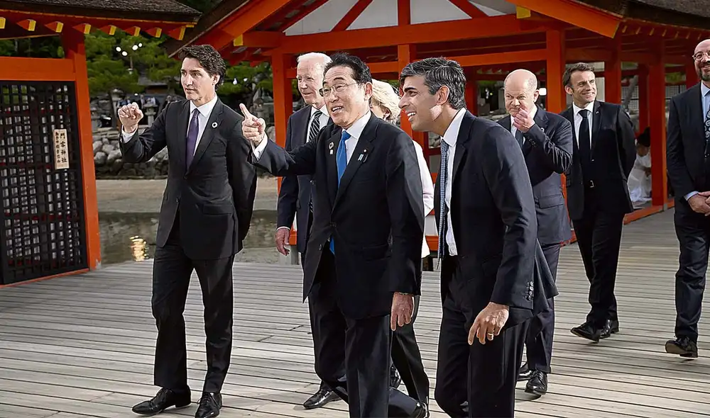 En oriente. La reunión deGrupo de los 7 se realiza en Japón desde el viernes y culmina hoy. Foto: EFE En oriente. La reunión deGrupo de los 7 se realiza en Japón desde el viernes y culmina hoy. Foto: EFE