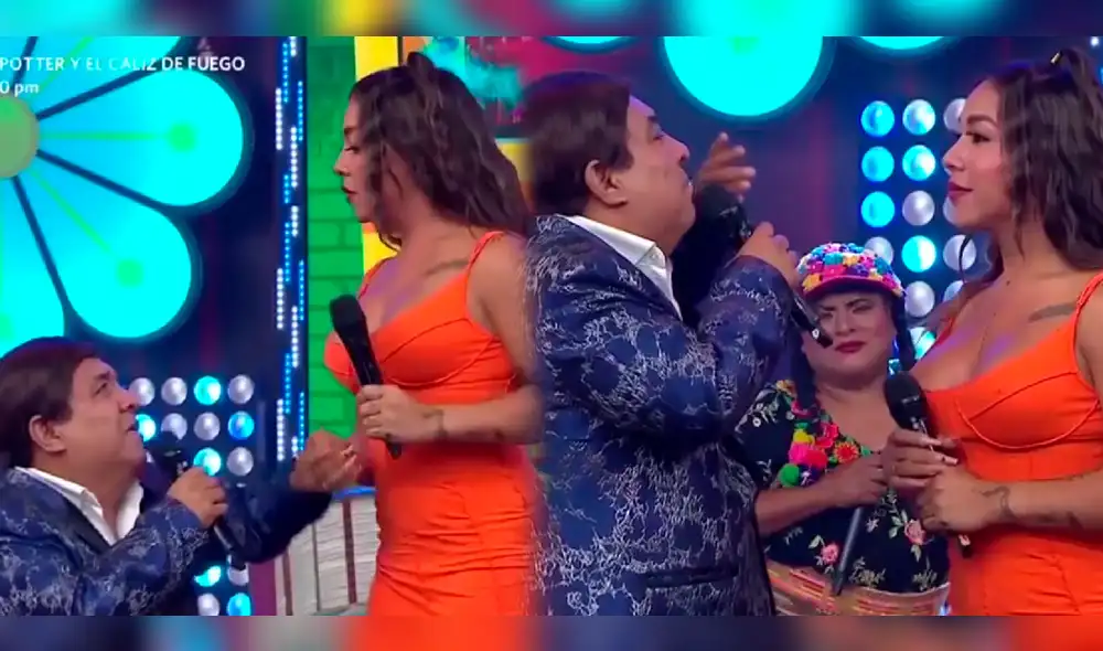 Manolo Rojas realizó sketch con Dayanita en "El reventonazo de la Chola". Foto: composición LR/captura de América TV - Video: América TV