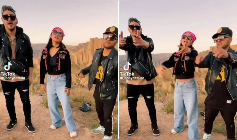 Cantante de huayno interpretó conocido tema en estilo de reguetón. Foto: composición de Luis Fernando/LR/captura Tik Tok - Video: Jhony y Demian