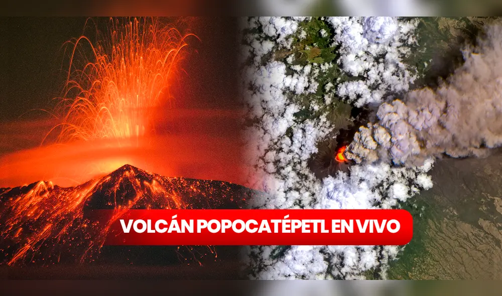 Sigue en vivo las últimas noticias del Volcán Popocatépetl en México. Foto: composición LR/AFP/@SkyAlertMx
