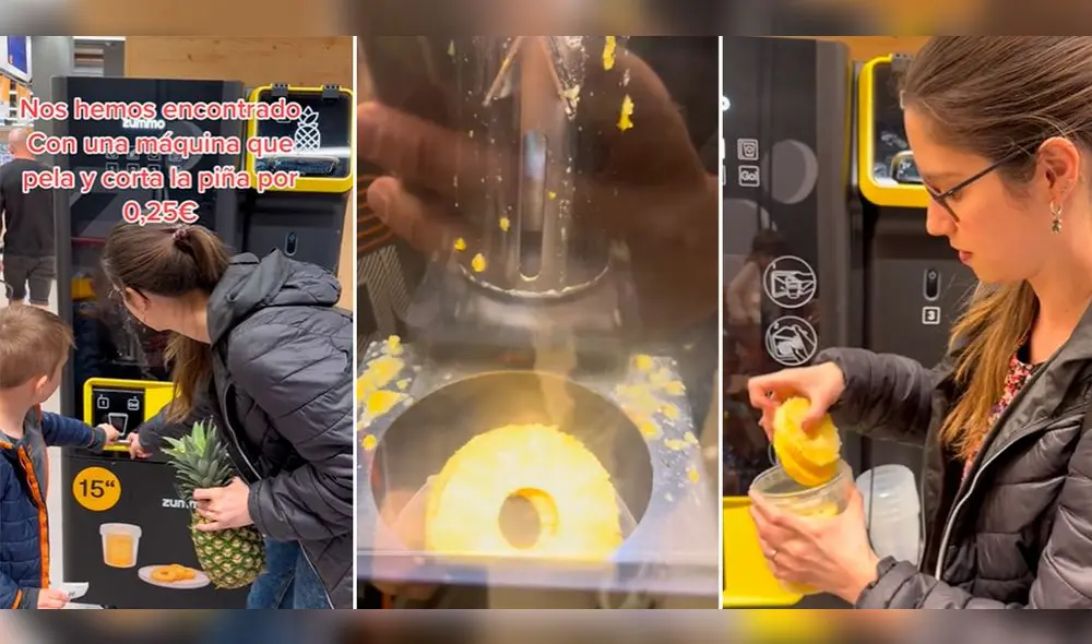 La mayoría de las personas se quedó en shock tras ver que la máquina desperdicia mucha cáscara de piña. Foto: composición LR/ TikTok/@Albagg07_ La mayoría de las personas se quedó en shock tras ver que la máquina desperdicia mucha cáscara de piña. Foto: composición LR/ TikTok/@Albagg07_