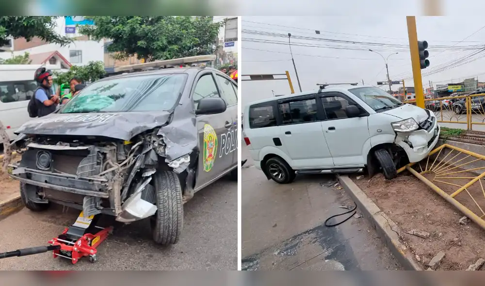 Personal de la ATU y de la PNP llegaron al lugar para recoger los restos de la baranda que resultó destruida. Foto: composición LR / Vanessa Sandoval - La República Personal de la ATU y de la PNP llegaron al lugar para recoger los restos de la baranda que resultó destruida. Foto: composición LR / Vanessa Sandoval - La República