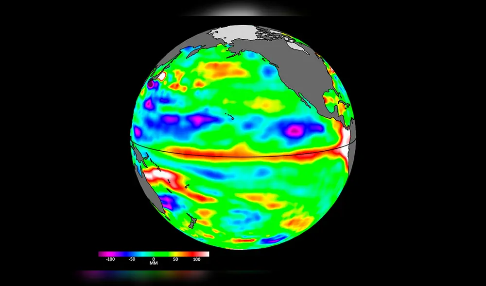 Datos del satélite Sentinel-6 Michael Freilich muestran aguas más altas y cálidas. Imagen: NASA