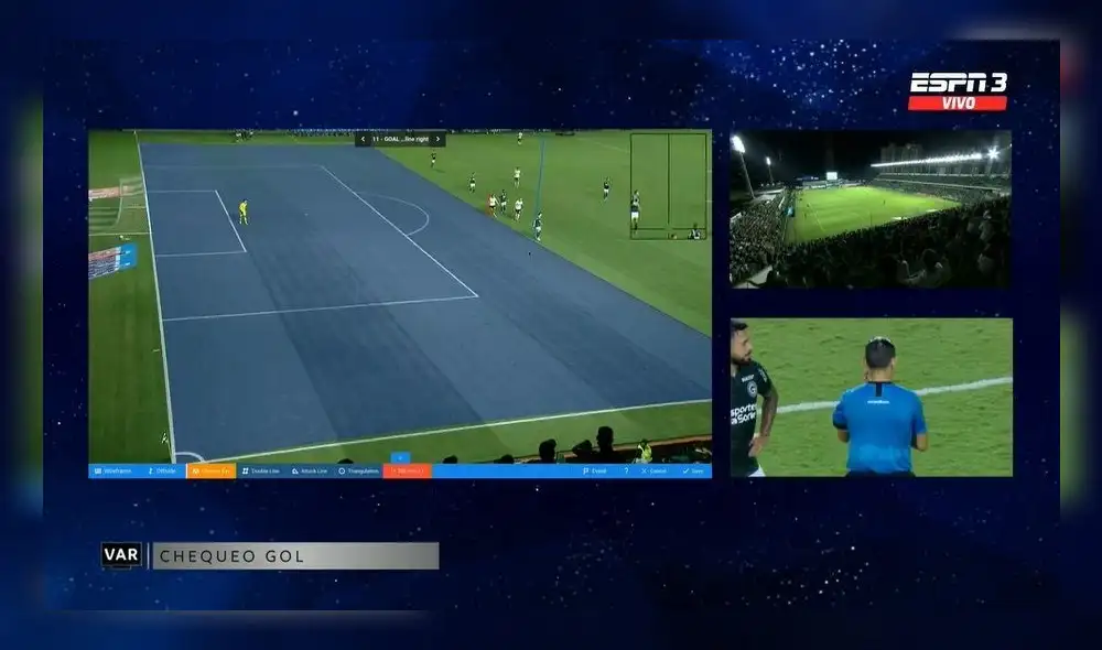 Universitario vs. Goiás se enfrentan en Brasil por la Sudamericana. Foto: captura de ESPN - Video: ESPN